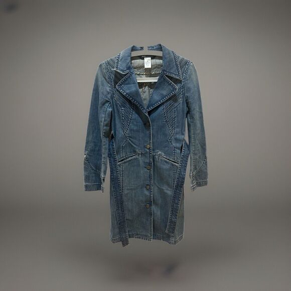 Vintage Marc Jacobs Long‎ Denim Coat Size XS - Picture 3 of 5
